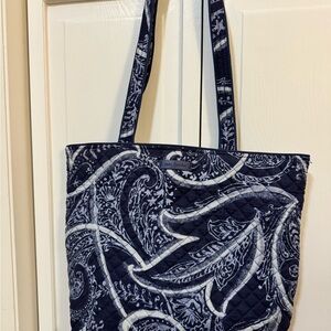 Vera Bradley Navy and White Paisley Tote